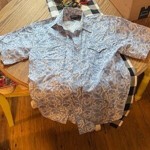 Panhandle Slim Light Blue Paisley Men's Shirt